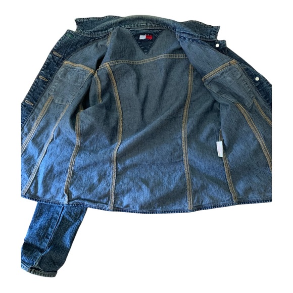 Tommy Hilfiger Denim Jacket Unisex Kids Size Large 97% Cotton 3% Spandex - Picture 4 of 9